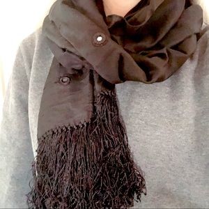 Black silk mirror scarf